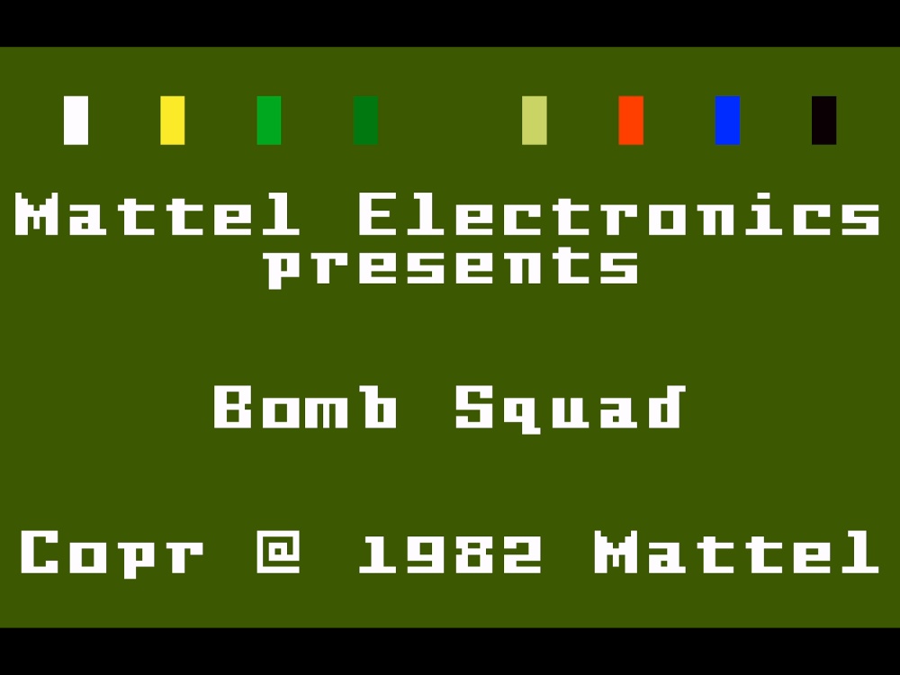 Title Screen of Bomb Squad for Intellivision